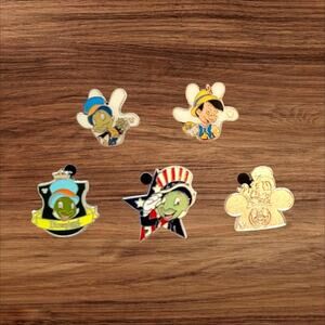 5 Pinocchio Disney Parks Trading Pins, Plus 2 Bonus Pins